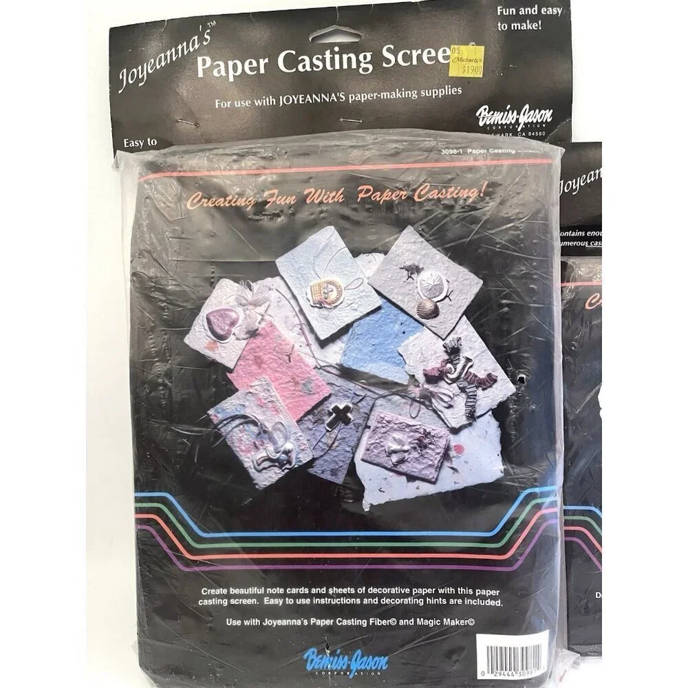NOS Paper Making Paper Casting Kit & Screen Ornaments Cards Ornaments Crafting